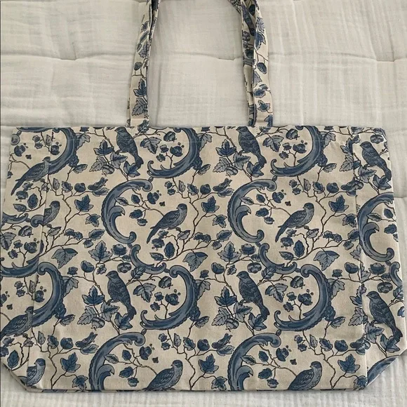 NWOT Sézane Antionette Poisson Canvas Tote Bag - Picture 3 of 3
